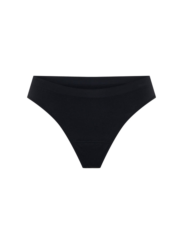 Soft Stretch Seamless Thong 2 Pack Light Black