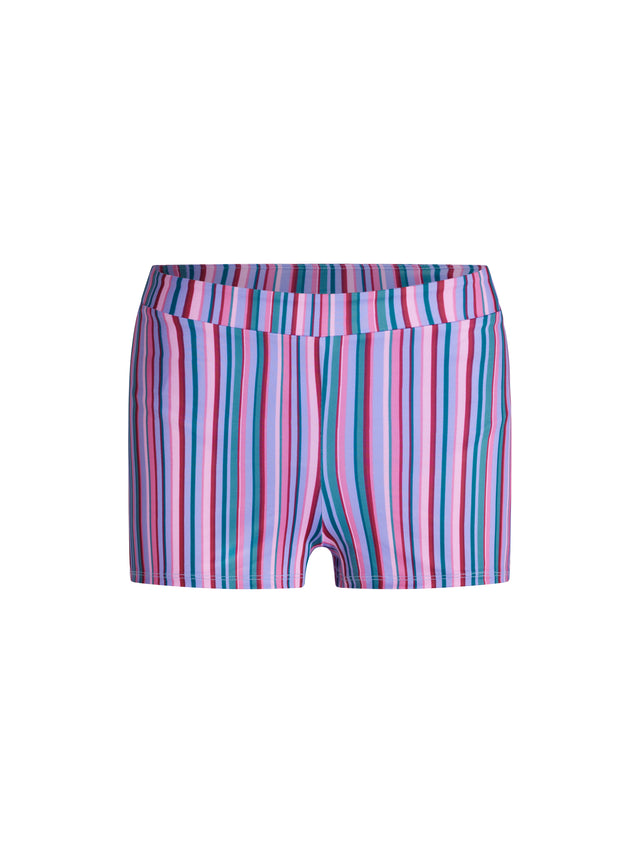 Teen Swimwear Boyshort Super Violet Rose Stripe