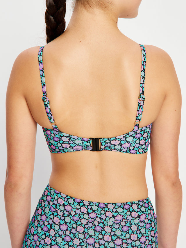 Teen Swimwear Bandeau Strap Crop Top & Hi Waist Short Luna Blossom Black