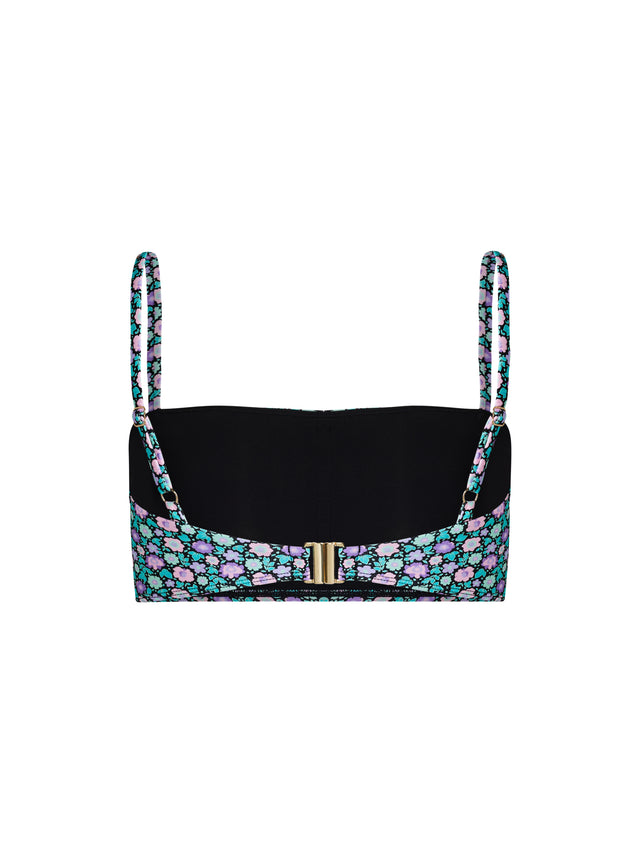 Teen Swimwear Bandeau Strap Crop Top & Hi Waist Short Luna Blossom Black