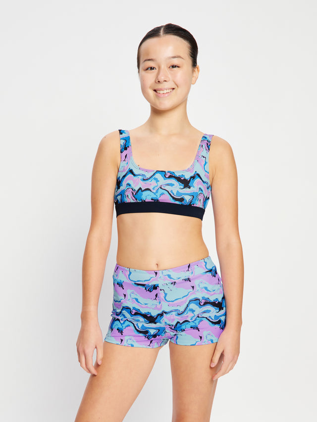 Teen Swimwear Performance Reversible Crop Top & Hi Waist Short Set