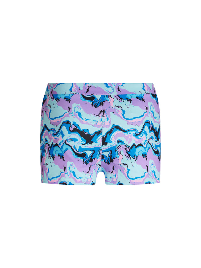 Teen Swimwear Performance Hi Waist Short Super Marble Blue