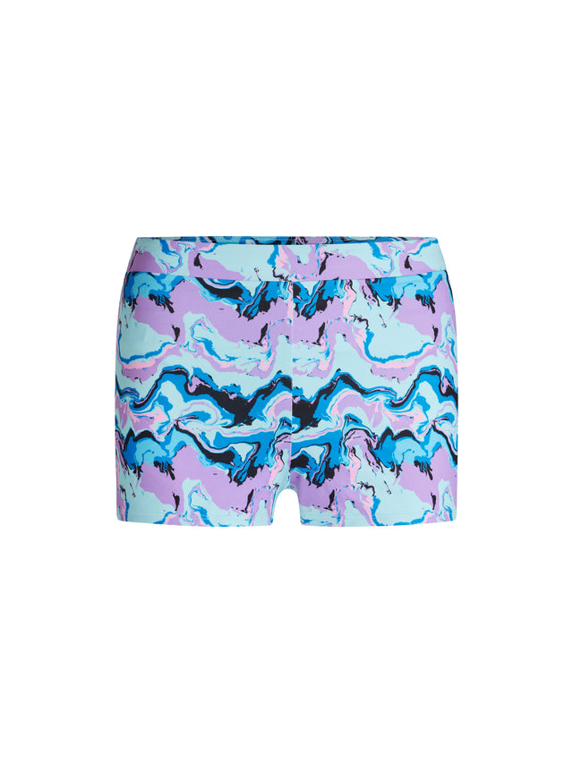 Teen Swimwear Performance Hi Waist Short Super Marble Blue