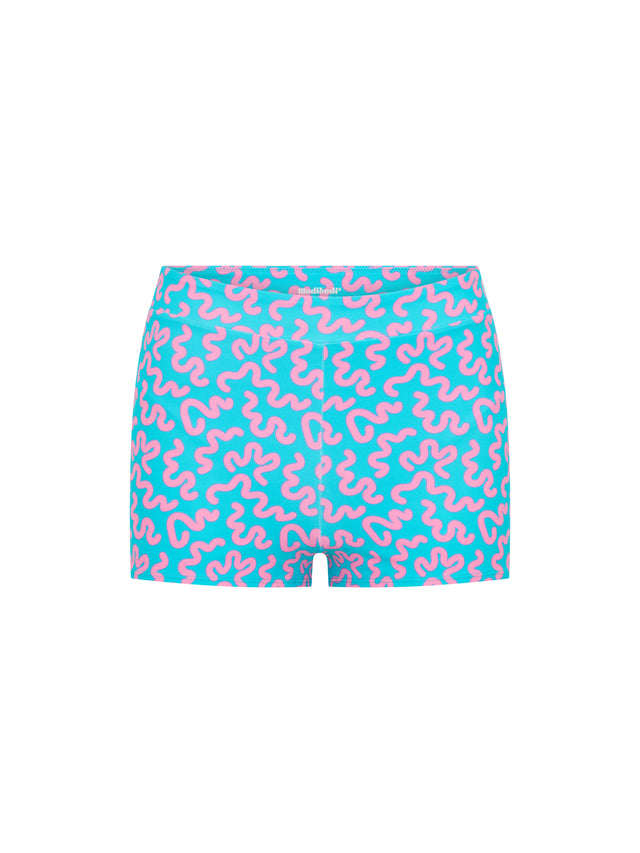 Teen Swimwear Hi Waist Short Super Wavy Blue