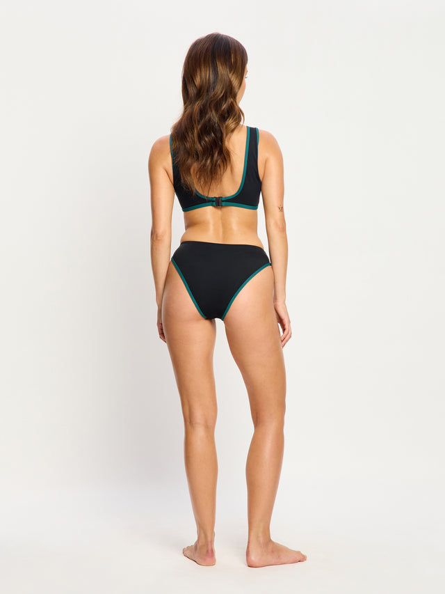 Puma X Modibodi Swimwear Hi-Leg Cheeky Bottom Super Black Orchid