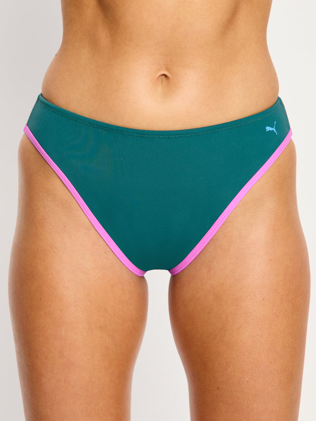 Puma X Modibodi Swimwear Hi-Leg Cheeky Bottom Super Emerald Ice