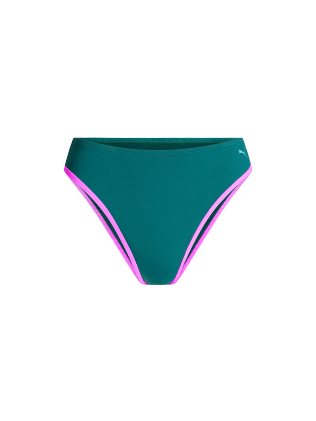 Puma X Modibodi Swimwear Scoop Bikini Top & Hi-Leg Cheeky Bottom Emerald Ice