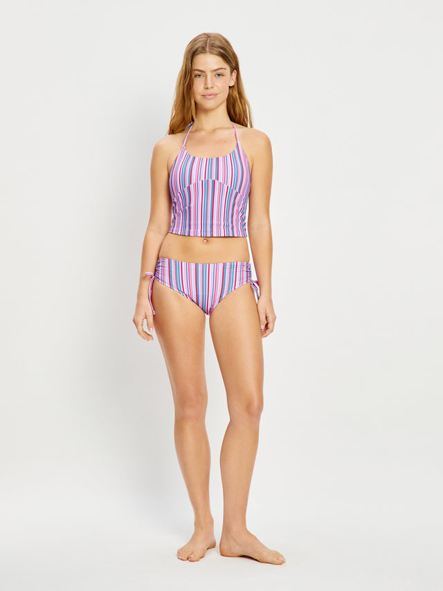 Teen Swimwear Halter Top Violet Rose Stripe