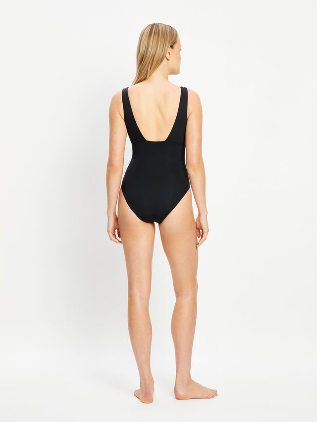 Swimwear V Plunge One Piece Super Black