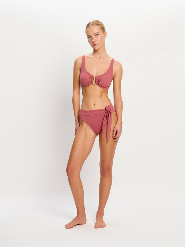 Molokai Swimwear Hi Waist Tie Bottom Super Mauve