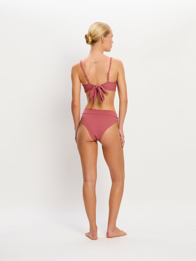 Molokai Swimwear Hi Waist Tie Bottom Super Mauve