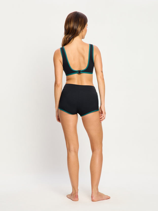 Puma X Modibodi Swimwear Scoop Bikini Top & Short Black Orchid