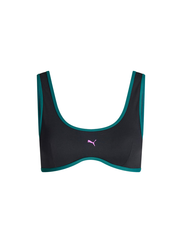 Puma X Modibodi Swimwear Scoop Bikini Top & Short Black Orchid
