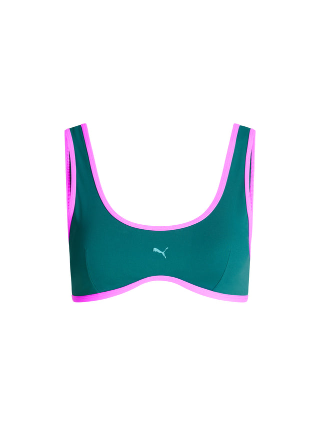 Puma X Modibodi Swimwear Scoop Bikini Top Emerald Ice