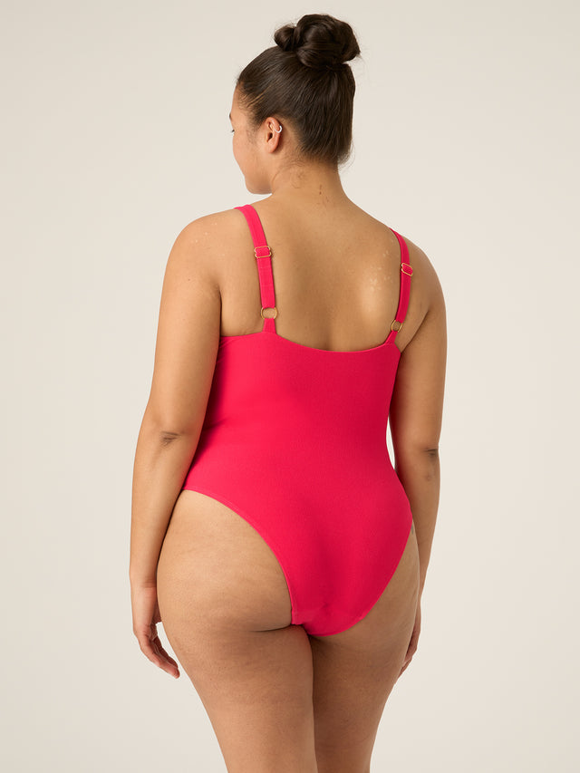 Swimwear Soft Stretch Scoop Neck One Piece Light Glow Pink