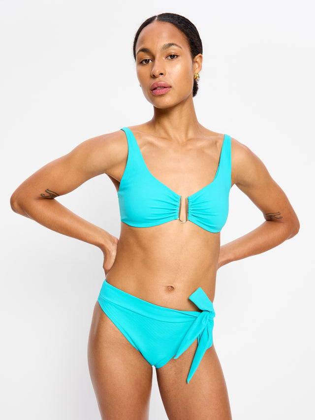 Molokai Swimwear Plunge Tie Back Top Ocean
