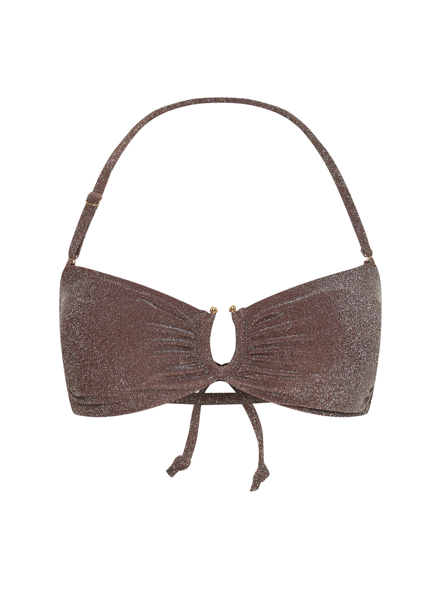 Swimwear Shimmer Tie Back Bandeau Top - Espresso | Modibodi