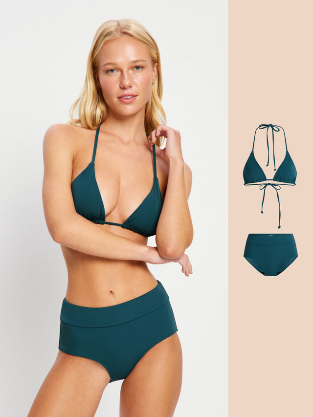 Teal Tide High Waist Period Swim Set